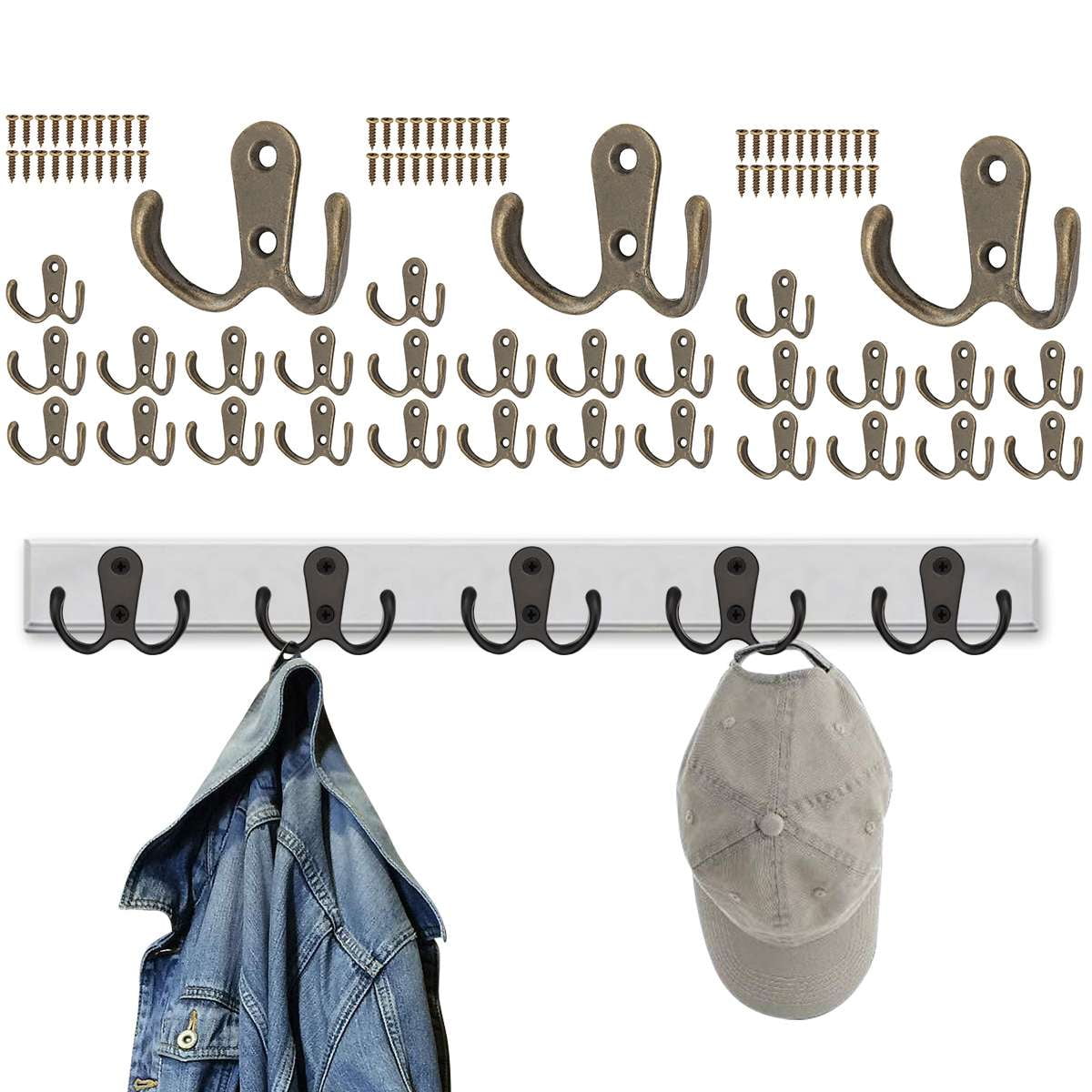 Set Of 2 Agama Wall Double Coat Hooks La Redoute Interieurs | La Redoute