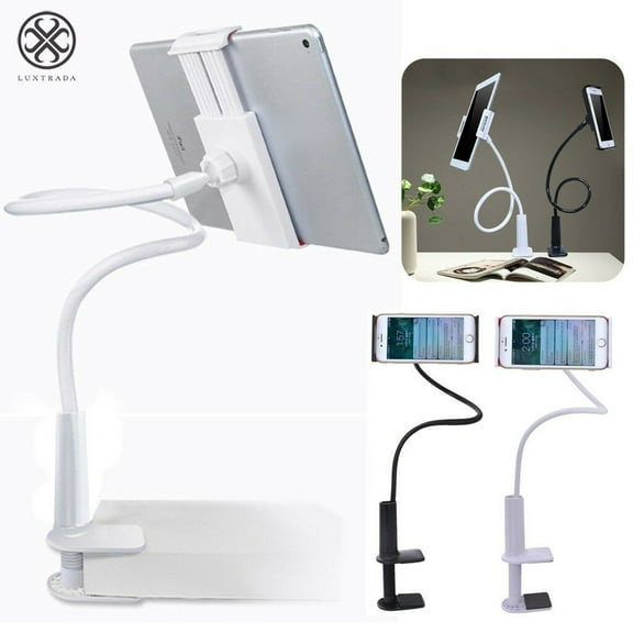 Luxtrada 360°Flexible Lazy Bed Desktop Car Mount Phone Tablet Holder Desktop Support Mount for Universal Smart Cell Phone (Black)