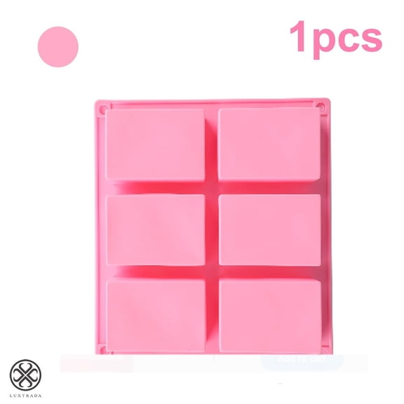 Luxtrada 4/2/1pcs Rectangle Silicone Soap Mold - 6 Large Cavity DIY Baking Molds Cake Pan Reusable Silicon Ice Cube Trays For Soap Making Bar, Loaf, Resin, Muffin, Brownie, Homemade Craft