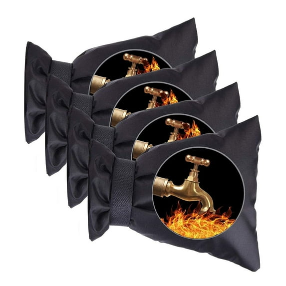 Luxtrada 4 Pack Outdoor Faucet Covers Socks for Winter Freeze Protection, 7.9 by 5.5 Inch (Black)