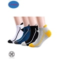 thumbnail image 1 of Luxtrada 4 Pairs Mens Low Cut Ankle Athletic Socks Polyester Mesh Cushioned Running Ventilation Sports Tab Socks (Multicolor), 1 of 6