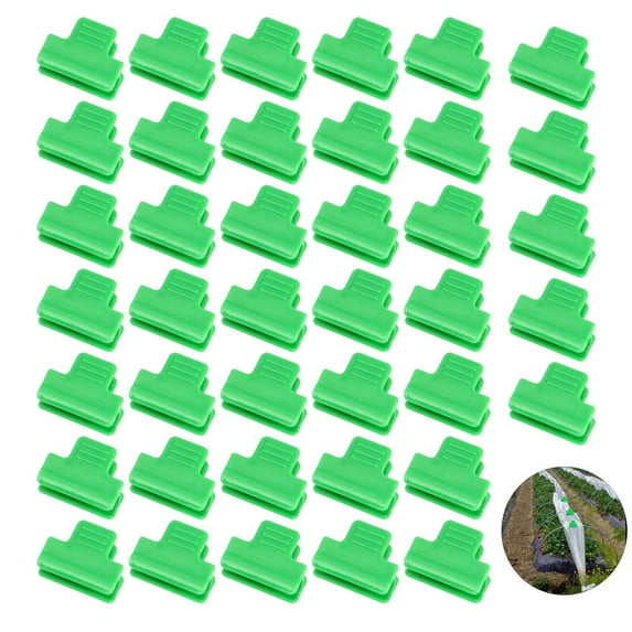 Luxtrada 40Pcs Plastic Greenhouse Clamps Clips, Film Row Cover Netting Tunnel Hoop Clip, Frame Shelters Shading Net Rod Clip Greenhouse Film Clamps for Season Plant Extension Support