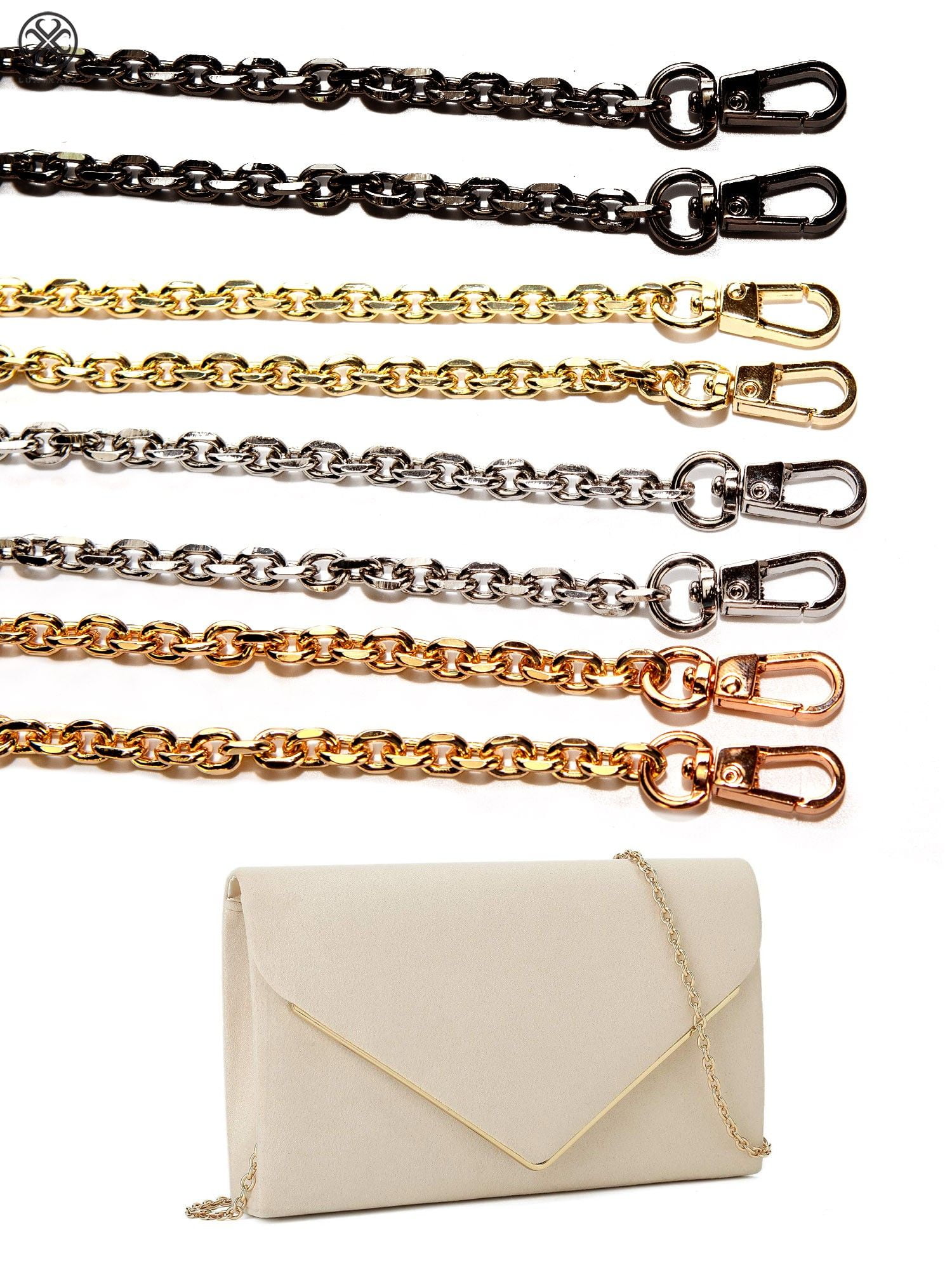 Metal Purse Chain Strap 16.9inch Short Metal Handbag Chain Shoulder Chain  Strap Gold Replacement Shoulder Bag Handle Chain with Swivel Clasp for DIY  Tote Clutch Satchel Wallet Charms 