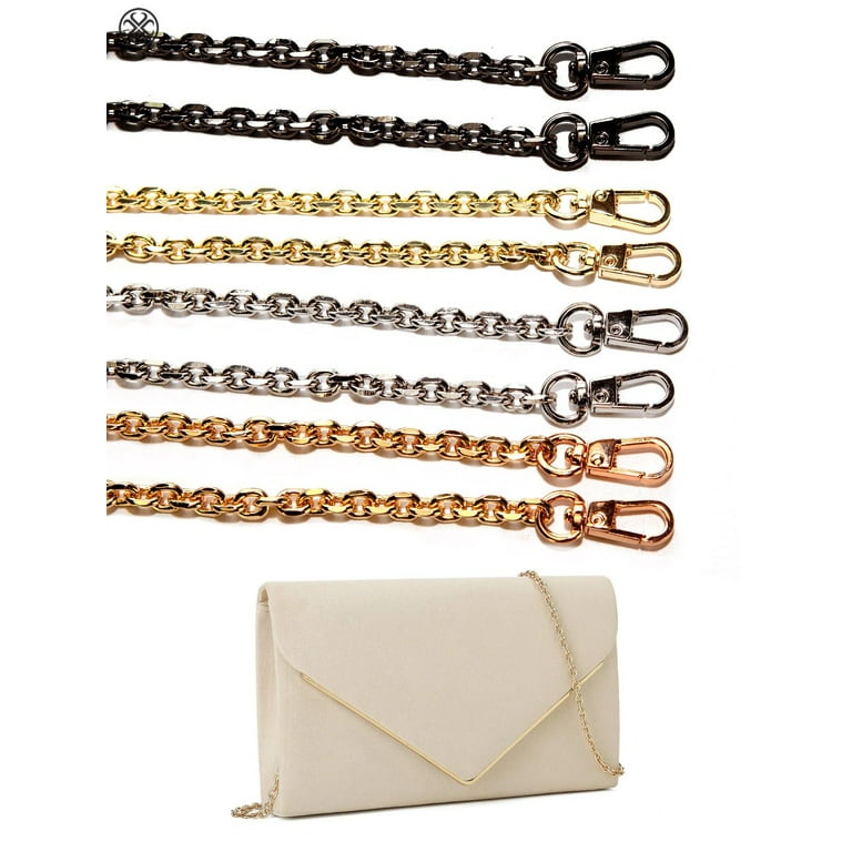 Leather+Metal Chain Purse Handle Replacement Metal Gold Chain