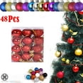 thumbnail image 1 of Luxtrada 48pcs(30mm)(1.57inch) Plastic Christmas Ball Ornaments Decorative Xmas Balls Baubles Set, Christmas Balls Shatterproof for Xmas Trees Wedding Party Home Decor (Red), 1 of 9