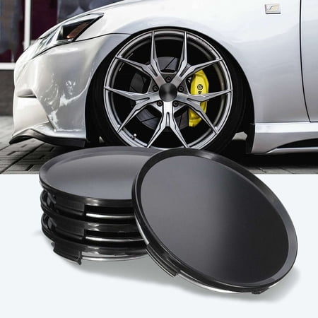 Luxtrada 4pcs Universal 63mm Car Wheel Center Hubs Caps Covers NO Badge Emblem Set (Black)