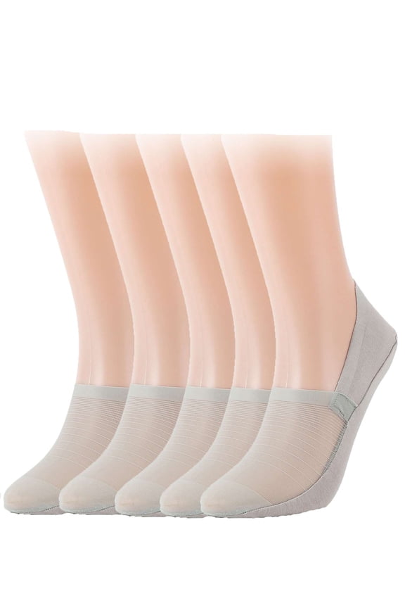 5 Pairs Invisible Ice Silk Breathable Socks Non-slip Ankle Hidden Silk Socks Boat Shoes For Men And Women