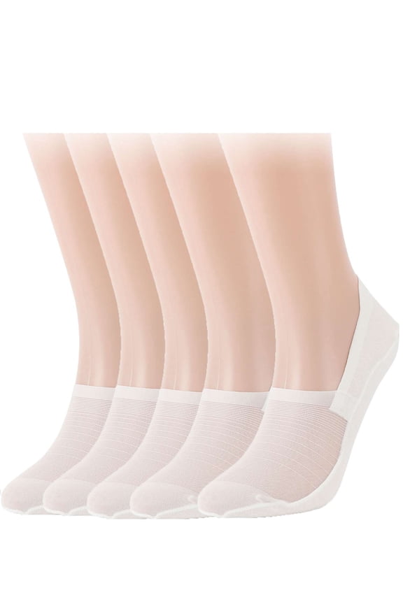 5 Pairs Invisible Ice Silk Breathable Socks Non-slip Ankle Hidden Silk Socks Boat Shoes For Men And Women