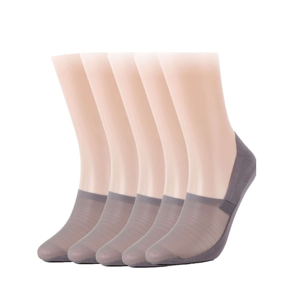 Luxtrada 5 Pairs Invisible Ice Silk Breathable Socks Non-slip Ankle Hidden Silk Socks Boat Shoes For Men And Women