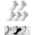 thumbnail image 1 of Luxtrada 5 Pairs Women's Cushion Ankle Socks Thin Soft Athletic Low Cut Socks (White,5-8), 1 of 8