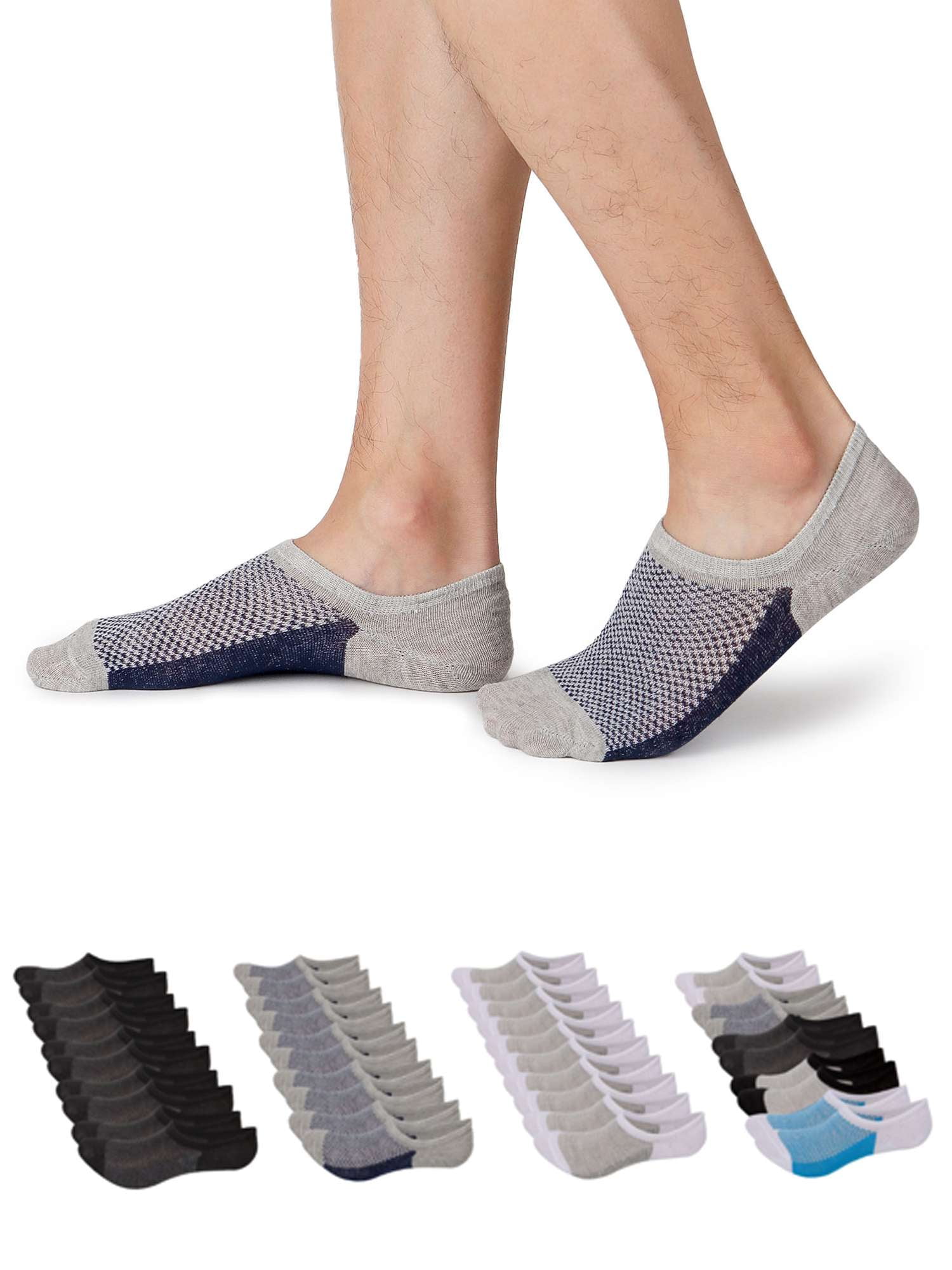 Luxtrada 5 pairs Mens No Show Socks, Loafer Sneakers Low Cut Cotton