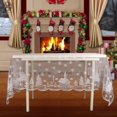 thumbnail image 1 of Luxtrada 60*84inch Snowflake Rectangle Tablecloth with Floral Lace Table Linens Wedding Events Party Dining Decorations Christmas Table Cloths, 1 of 7