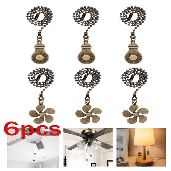 Luxtrada 6PCS Ceiling Fan Pull Chain Beaded Ball Extension Home Light Lamp Decor Pendant (Bronze)