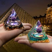 Luxtrada 7 Chakra Orgone Pyramid Natural Quartz Positive Energy Generator Orgonite Crystal, Reiki Healing, Meditation, Yoga, Spiritual Balance Crystals Stones
