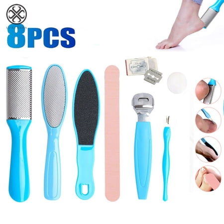 Luxtrada 8PCS Pedicure Kit Rasp Foot File Callus Remover Scraper Nail Care Tool Set for Women Men Home Travel Salon Foot Care Kit