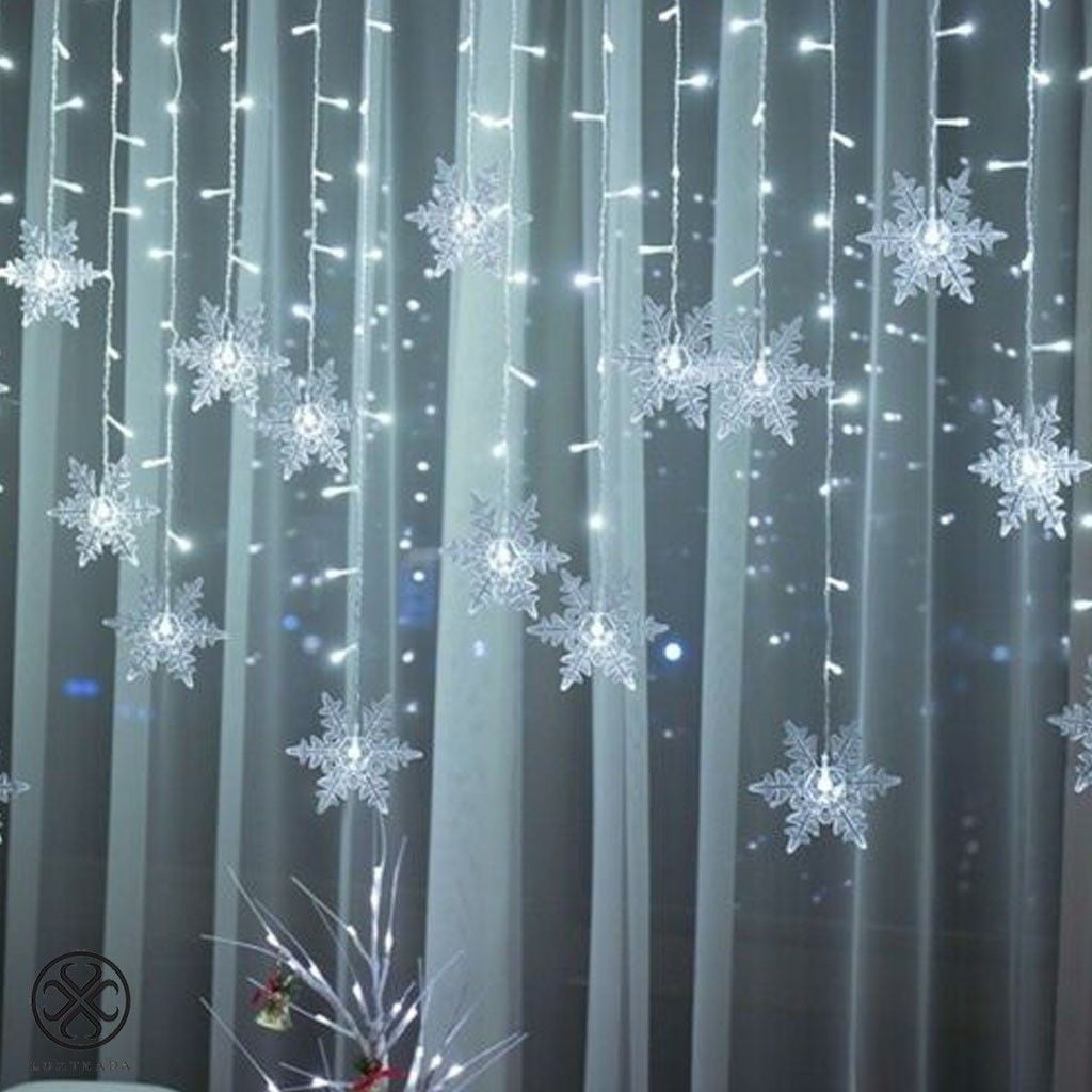 Luxtrada 96 LED Snowflake Fairy Curtain Light, Indoor Christmas Party