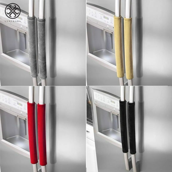 Luxtrada A Pair Refrigerator Handle Cover Kitchen Appliance Refrigerator Cover (Gray)