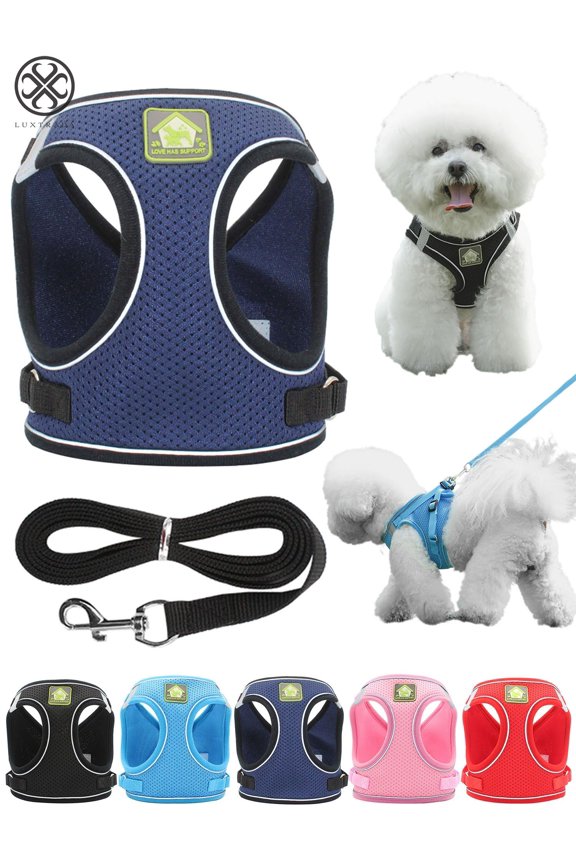 Adjustable Pet Dogs Chest Vest Harness Reflective Strap Vest With Leash for Dog Cat