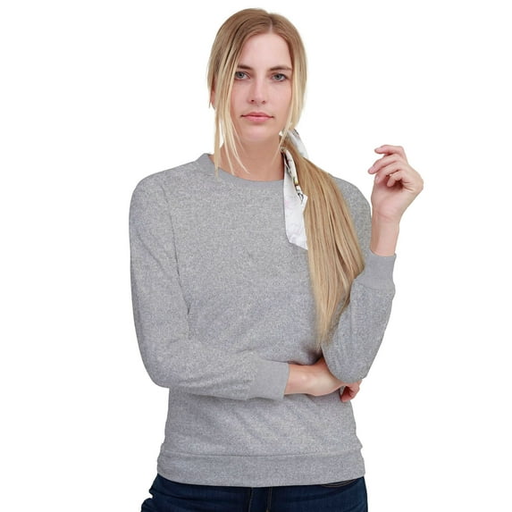 Luxtrada Adult Fleece Crewneck Sweatshirt for women men (Gray,L)