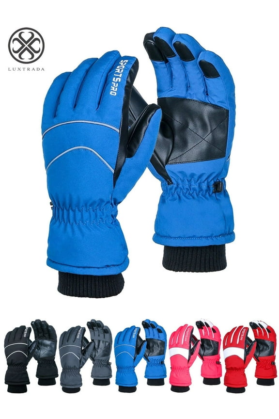 Adults Unisex Waterproof and Thinsulate Lined Insulated Premier Colorblocked Ski Snow Winter Snowboarder Gloves - Fits Mens and Womens Ladies Sizes