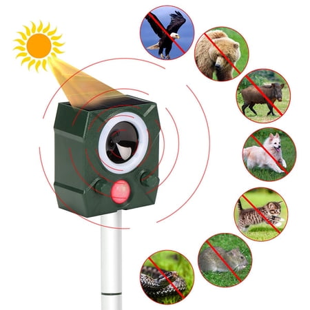 Luxtrada Animal Repeller Ultrasonic Solar Power Outdoor Pest Dog Cat Mice Deer Sensor