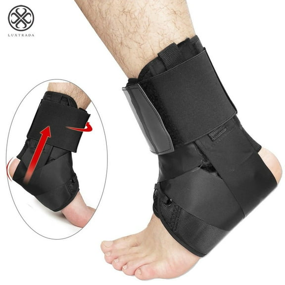Luxtrada Ankle Brace Support Plantar Fasciitis Lace Up Stabilizer Sprain Wrap Pain Relief Adjustable Wrap - Fits Either Left and Right Foot (Size M)