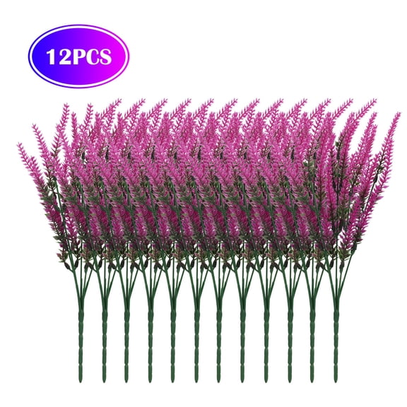 Luxtrada Artificial Flowers Fake Plants Artificial Lavender Plant 12 Bundles Vine Hanging Home Garden Wedding Decor (Rose red)