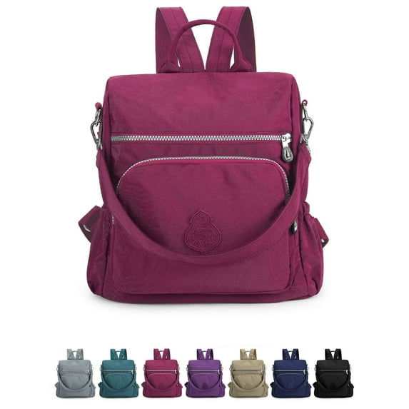 Luxtrada Backpack Purse for Women Men Book Bags Travel College Shoulder Bags,Rose Red