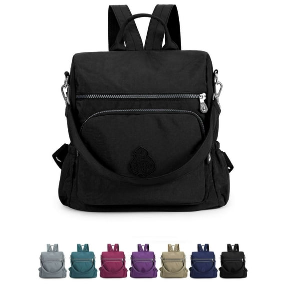 Luxtrada Backpack Purse for Women Men Book Bags Travel College Shoulder Bags,Black