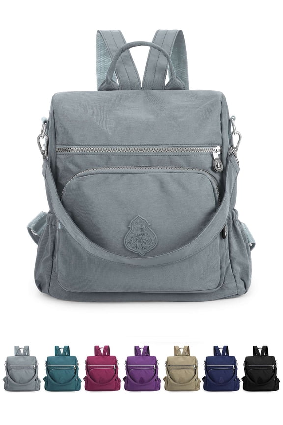 Backpack Purse for Women Men Book Bags Travel College Shoulder Bags,Gray