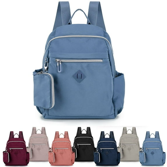 Luxtrada Backpack for Women Nylon Travel Backpack Purse Bag for With mini Coin Purse (Blue)