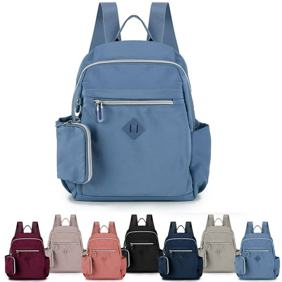 Luxtrada Backpack for Women Nylon Travel Backpack Purse Bag for With mini Coin Purse (Blue)