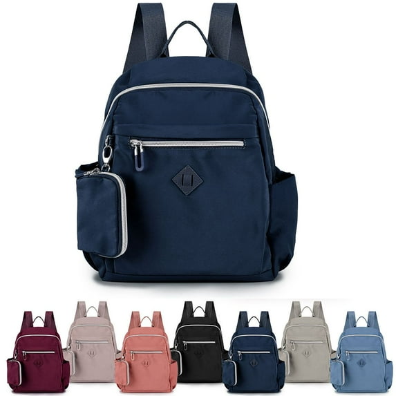 Luxtrada Backpack for Women Nylon Travel Backpack Purse Bag for With mini Coin Purse (Navy)