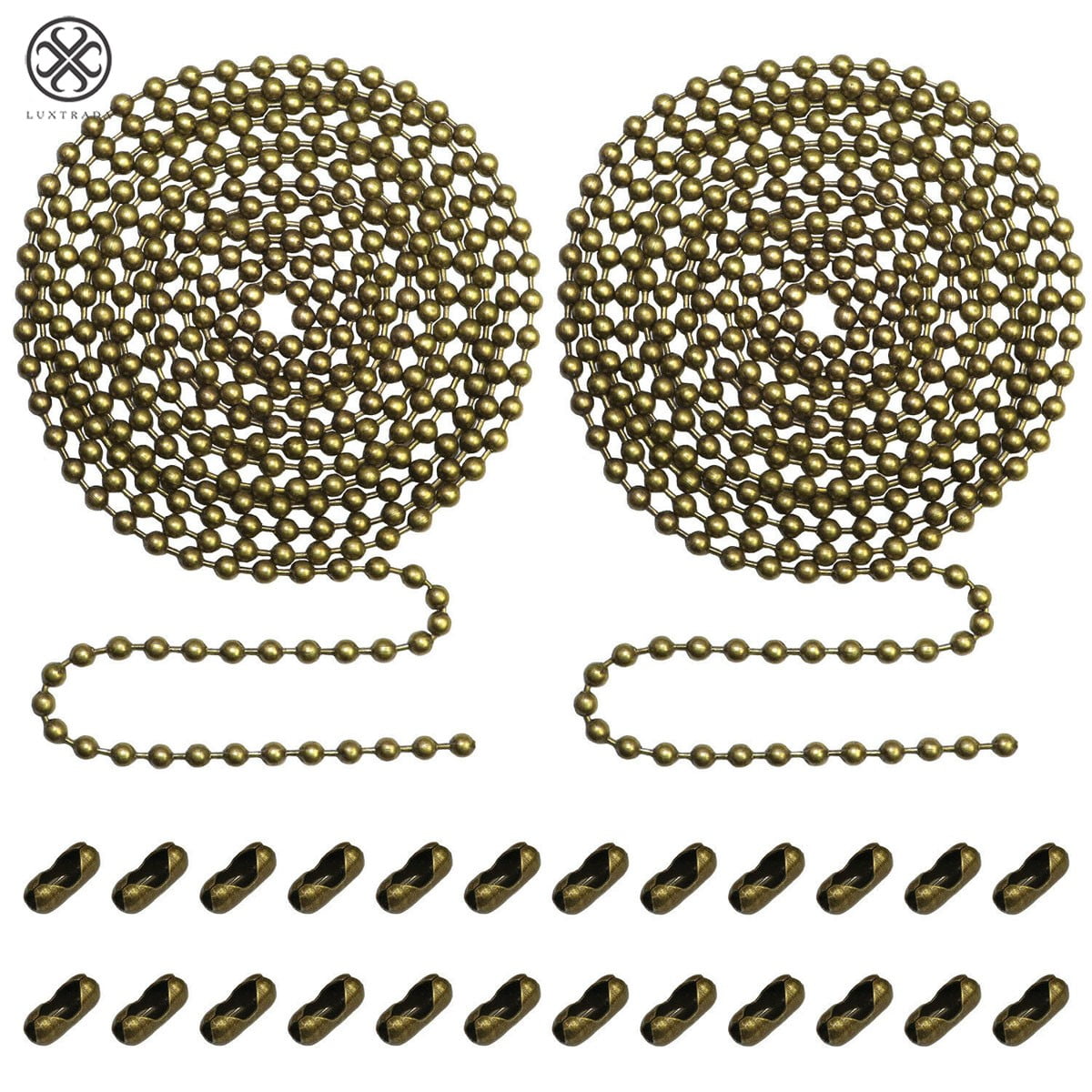 Bronze Stainless Steel Beaded Pull Chain Extension for Ceiling Fan, 10 Feet