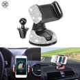 thumbnail image 1 of Luxtrada Bling Car Phone Mount Rhinestone Crystal Car Interior Decoration Universal Cell Phone Holder Clip with Air Vent Base for Dashboard Windshield and Air Vent, 1 of 10
