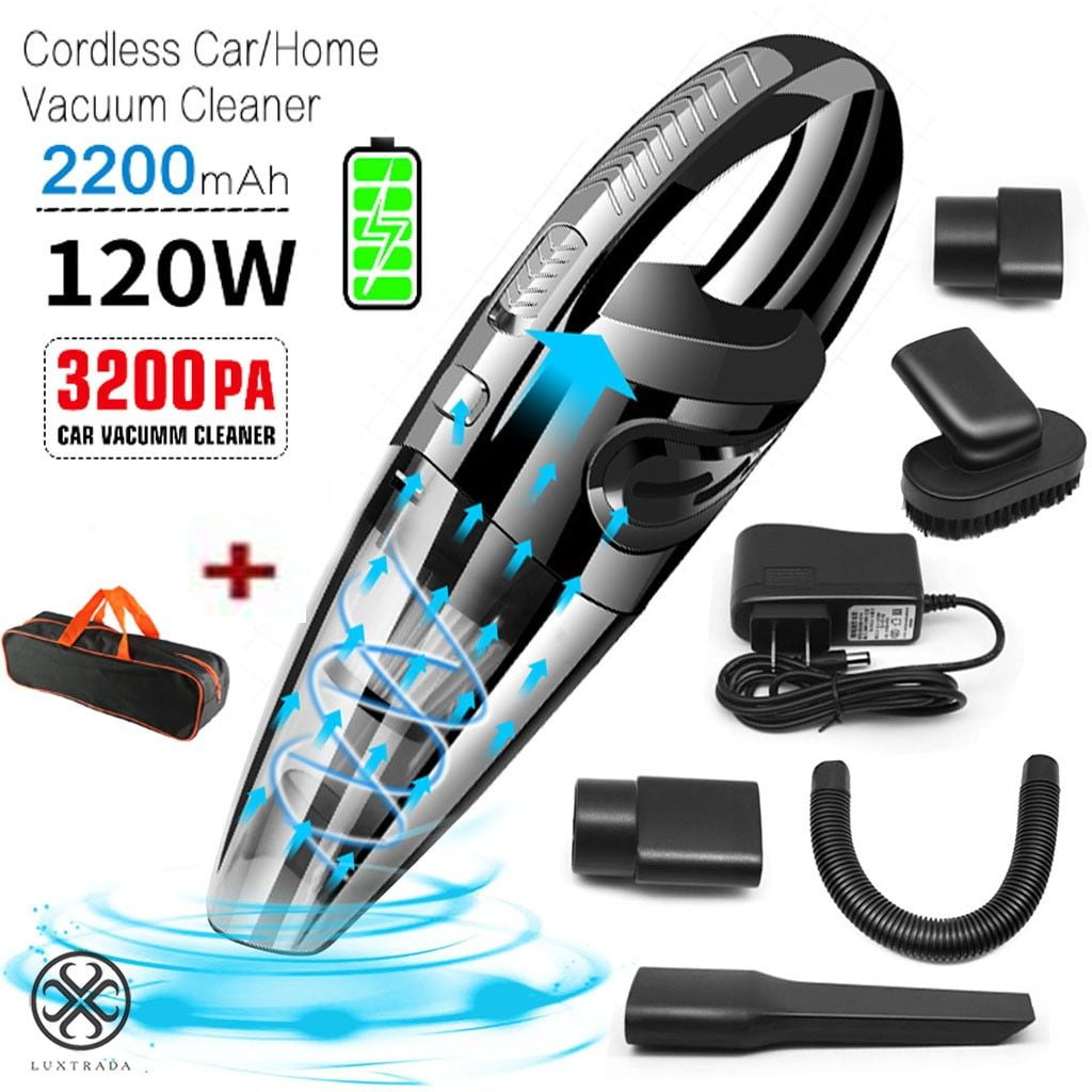 Luxtrada Car Handheld Vacuum Cleaner Hand Vacuum Cordless Pet Hair Vacuum Car Vacuum Cleaner Dust Busters for Home and Car Cleaning Car Dry Cleaning + Free Bag