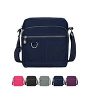 Luxtrada Casual Nylon Purse Handbag Crossbody Bag Waterproof Shoulder Bag with Zipper Pockets for Women Navy