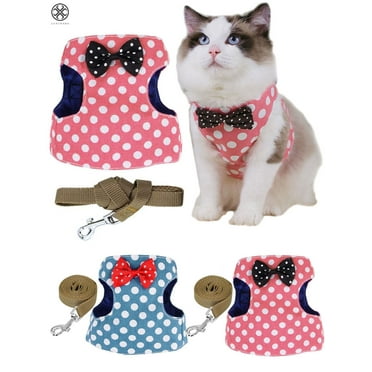 Luxtrada Cat Harness and Leash Set for Walking, Escape Proof with 49 Inches Leash - Adjustable Soft Vest Harnesses for Small Medium Cats, Cat Leash Harness