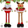 thumbnail image 1 of Luxtrada Christmas Santa Claus Reindeer Handmade Plush Doll Retractable Long Legs Table Decor for Decorations Indoor Home Decor, 1 of 8