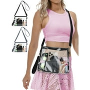 Luxtrada Clear Crossbody Bag Stadium Approved Clear Purse Bag Women and Men for Concerts Sports Events , Black