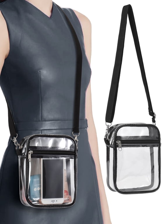 Clear Crossbody Purse Bag Clear Bag Stadium Approved with Adjustable Strap for Women Concerts Sports