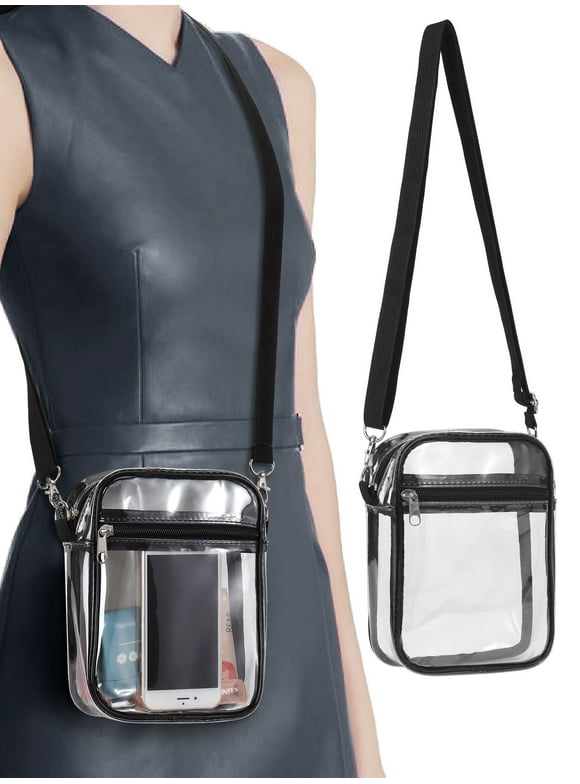 Luxtrada Clear Crossbody Purse Bag Clear Bag Stadium Approved with Adjustable Strap for Women Concerts Sports
