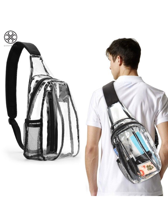 Clear Sling Bag Stadium Approved PVC Crossbody Shoulder Backpack Transparent Casual Chest Daypack for Women Men