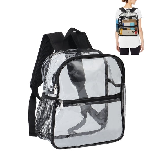 Luxtrada Clear Small Backpack Stadium Approved, Water proof Transparent Backpack for Work & Sport