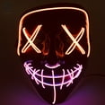 thumbnail image 1 of Luxtrada Clubbing Light Up "Stitches" LED Mask Costume Halloween Rave Cosplay Party Xmas + AA Battery (Orange&Pink), 1 of 6