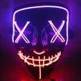 thumbnail image 1 of Luxtrada Clubbing Light Up "Stitches" LED Mask Costume Halloween Rave Cosplay Party Xmas + AA Battery (Pink&Red), 1 of 6