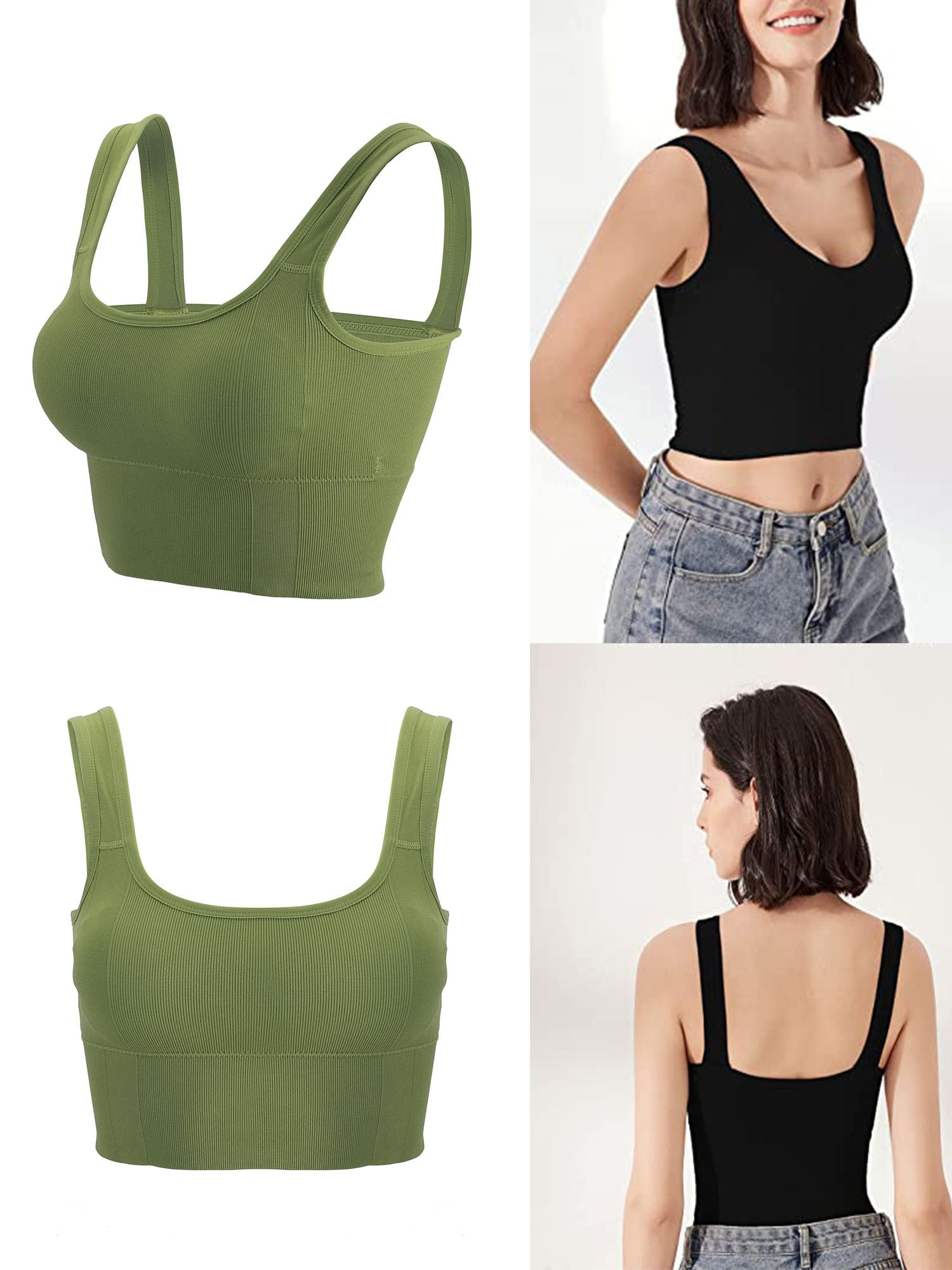 773 Women Cropped Tank Tops Longline Padded Camisole India