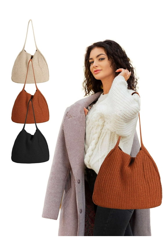 Crochet Bags for Women - Summer Beach Tote, Crochet Mesh Beach Tote Bag Shoulder Bag Aesthetic Hippie Knit Bag (Beige)