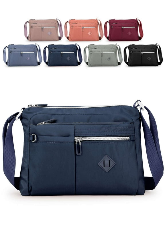 Crossbody Bag For Women Waterproof Lightweight Casual Shoulder Handbag Purse Bookbag (Navy)