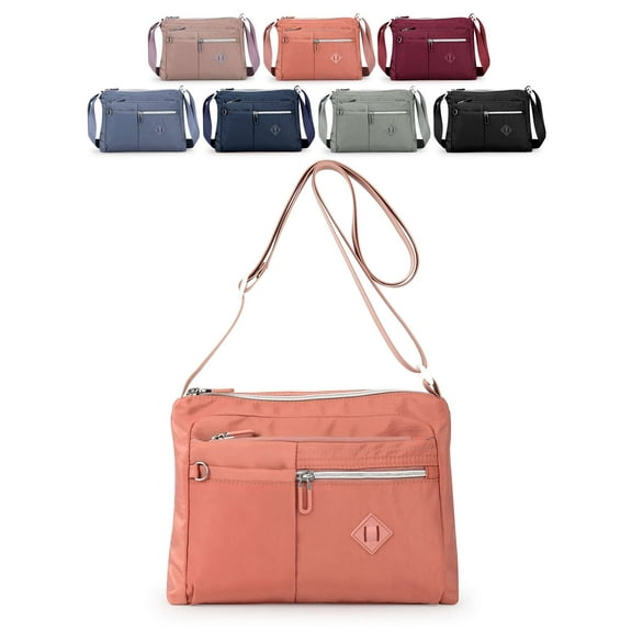 Luxtrada Crossbody Bag For Women Waterproof Lightweight Casual Shoulder Handbag Purse Bookbag (Pink)